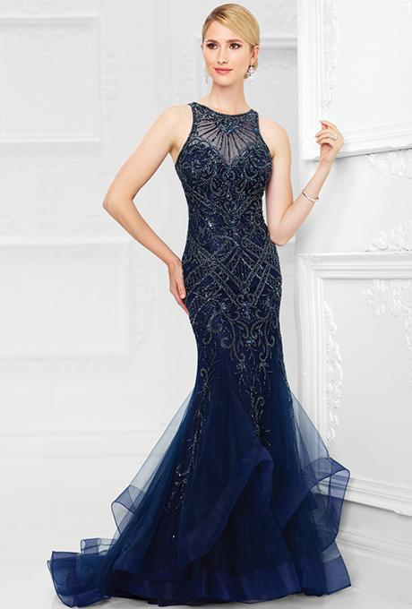 Ivonne D for Mon Cheri - 117D62 Trumpet Gown in Blue