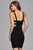 7852 Short V-neck Cocktail Dress with Side Cut-Outs
