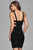 Faviana - 7852 Black Cocktail Dress With Side Cut-Outs  in Black