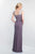 Blush - S2029 Sheer Crystal Embellished Jewel Neck Sheath Gown In Gray