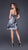La Femme - Zebra-inspired Rhinestone-accented V-Neck Chiffon A-line Dress 16859 in Black and White
