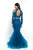 Blush - 11586 Two Piece High Mermaid Dress In Blue