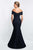 Blush - S2021 Off-Shoulder Lace Mermaid Gown In Black and Blue