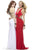 Janique - Beaded Chain  Deep V Neck Long Gown 7003