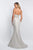 Intrigue - 407 Two Piece Bejeweled Halter Metallic Long Dress In Gold