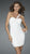 La Femme - Floral Accented Ruched Sweetheart Sheath Cocktail Dress 14612 In White