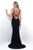 Blush - V-Neck Jersey Sheath Dress 11334 in Black