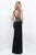 Blush - Illusion High Neck Jersey Sheath Dress 11304 In Black and Neutral
