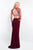 Intrigue - 436 Embellished Illusion High Sheath Dress In Red and Silver