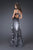 La Femme - Ombre Zebra Print Chiffon Long Dress 16622 in Black and Print
