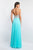 Blush - C1033 Sleeveless Beaded Chiffon A-line Dress In Blue