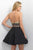 Blush - Sequined Straight Across Neck Mikado A-Line Dress 11157 in Black and Gold
