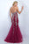Blush - Ornate Sweetheart Tulle Mermaid Gown 7017 In Red