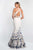 Blush - 11521 Halter Beaded Embroidered Tulle Mermaid Dress In Neutral and Multi-Color