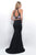 Blush - Embellished Halter Neck Trumpet Gown 11239 In Black and Multi-Color