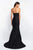 Blush - C1016 Beaded Flower Accented Mermaid Dress In Black and Pink