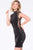 Ornate High Neck Illusion Sheath Cocktail Dress JVN99095