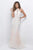 Blush - Lace Embellished Halter Neck Sheath Dress 11263 In White and Neutral