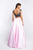 Blush - 5673 Cap Sleeve Lace and Mikado Two Piece Gown In Black and Pink