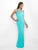Intrigue - Rhinestone Embellished Asymmetrical  Dress 150 in Blue and Green
