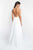 Blush - 11523 Plunging Halter Gilded Embellished Chiffon Gown In White and Gold