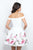 Blush - 11400 Off the Shoulder Floral Beaded Organza Prom Gown In White and Multi-Color