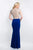 Blush - C1020 Crystal Beaded Jersey Sheath Dress In Neutral and Blue