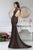 Janique W1365 - Sleeveless Lace Open Back Long Fitted Evening Gown in Black
