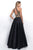 Blush - Halter Satin A-Line Dress 11352 in Black and Gold