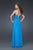 La Femme - Gorgeous Bejeweled Sweetheart Neck Sheath Dress 15982 in Blue