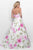 Blush - Dainty Sweetheart Floral Print A-Line Gown 5621 In White and Multi-Color