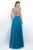 Blush - Two-Piece Sequined Halter Neck A-Line Dress 11270 In Blue and Multi-Color