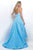 Blush - Lace Strapless Sweetheart High-Low Gown 5628 in Blue