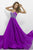 Blush - Strapless Embellished Long Dress 9710 in Purple