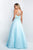 Blush - 5679 Embroidered Halter A-line Dress In Green