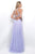 Blush - High Neck Chiffon A-Line Dress 11345 in Purple