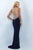 Blush - Embellished Illusion Bateau Neck Jersey Dress 11040 In Blue