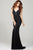 Shimmering Beaded V-Neck Tulle Sheath Gown 36754