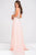 Crystal-Speckled Bateau Illusion A-Line Gown JVN27809