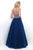 Blush - Two-Piece Halter Keyhole Tulle A-Line Gown 5609 in Blue