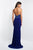 Intrigue - 439 Beaded Illusion Halter Sheath Dress In Blue