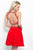 Blush - 11378 Beaded Two Piece Halter A Line Cocktail Dress In Red
