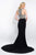 Blush - C1019 Sleeveless Beaded Halter Sheath Dress In Black