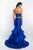 Blush - C1064 Two Piece Sweetheart Tiered Mermaid Dress In Blue