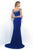 Blush - Bateau Neck Jersey Sheath Dress 11306 in Blue
