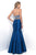 Blush - Beaded Halter Neck Mikado Trumpet Gown 11293 In Blue