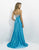 Blush - Brooch Accented Sweetheart High-Low Gown 9508 In Blue