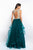 Intrigue - 421 Beaded Illusion Scoop A-line Dress In Neutral and Green