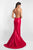 Blush - C1013 Beaded Halter Neck Mermaid Dress In Red