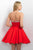 Blush - Jewel-accented Sweetheart A-Line Dress 11152 in Red